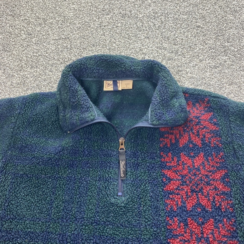 VTG Woolrich Sweater Womens S Green Icelandic Nordic‎ Fair Isle Sweatshirt USA - Picture 3 of 12